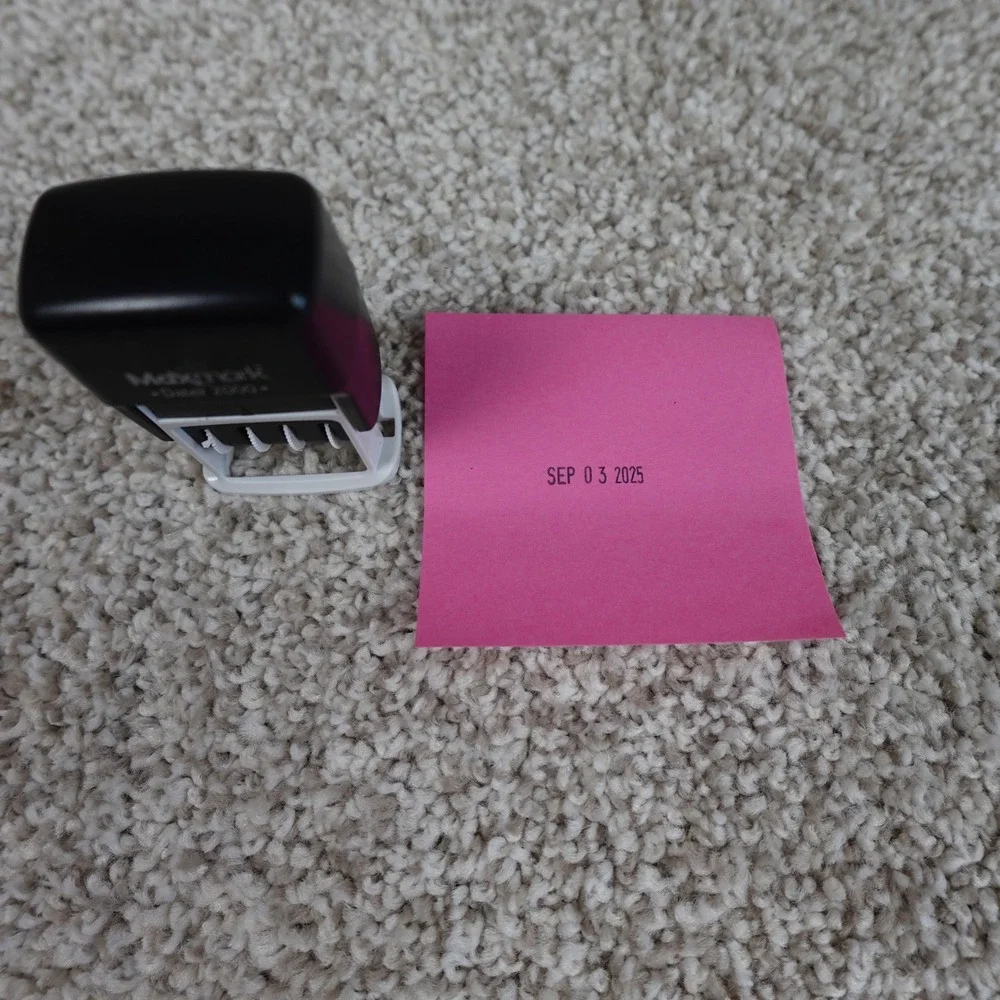 Maxmark Dater 2000 Self Inking Date Stamp Black and White Office Tool